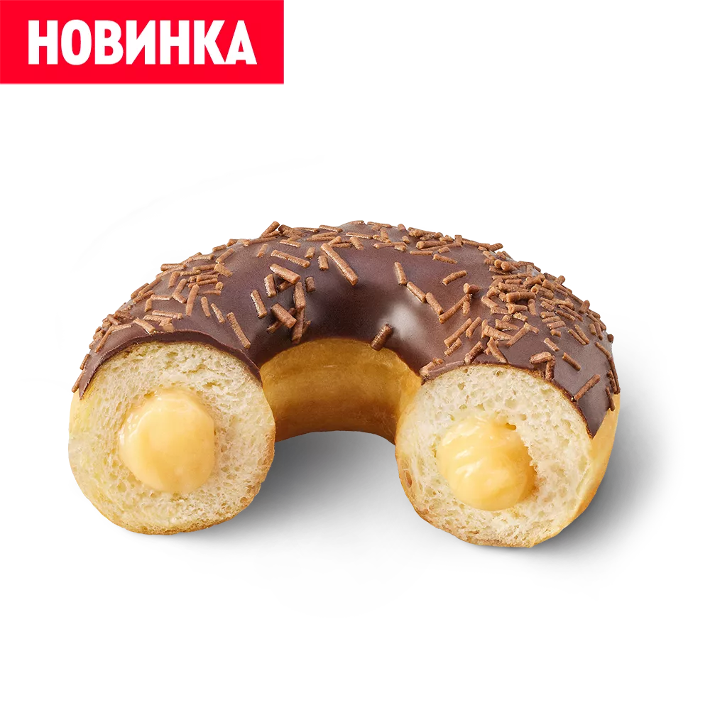 Донат ваниль в шоколаде