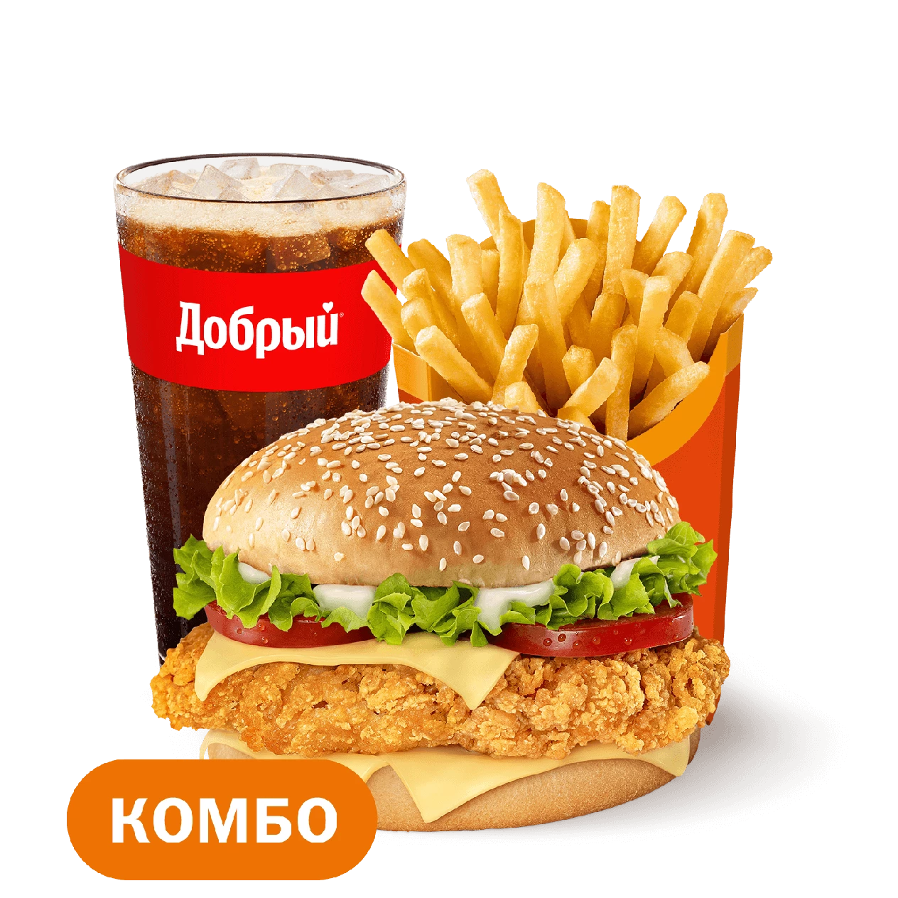 ​​​​​​​Биг Чикен Бургер Большой Комбо