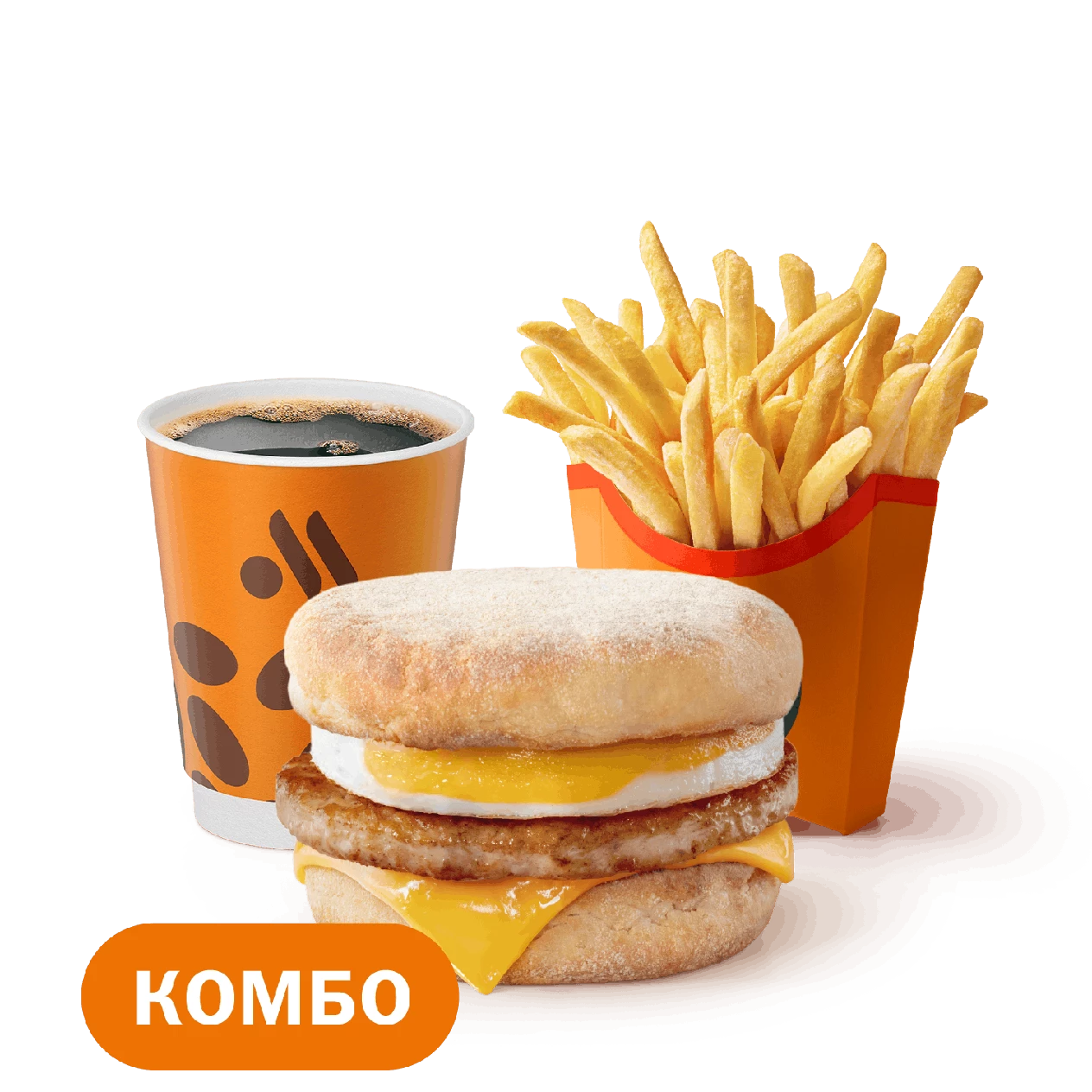 Маффин с яйцом и свиной котлетой Комбо